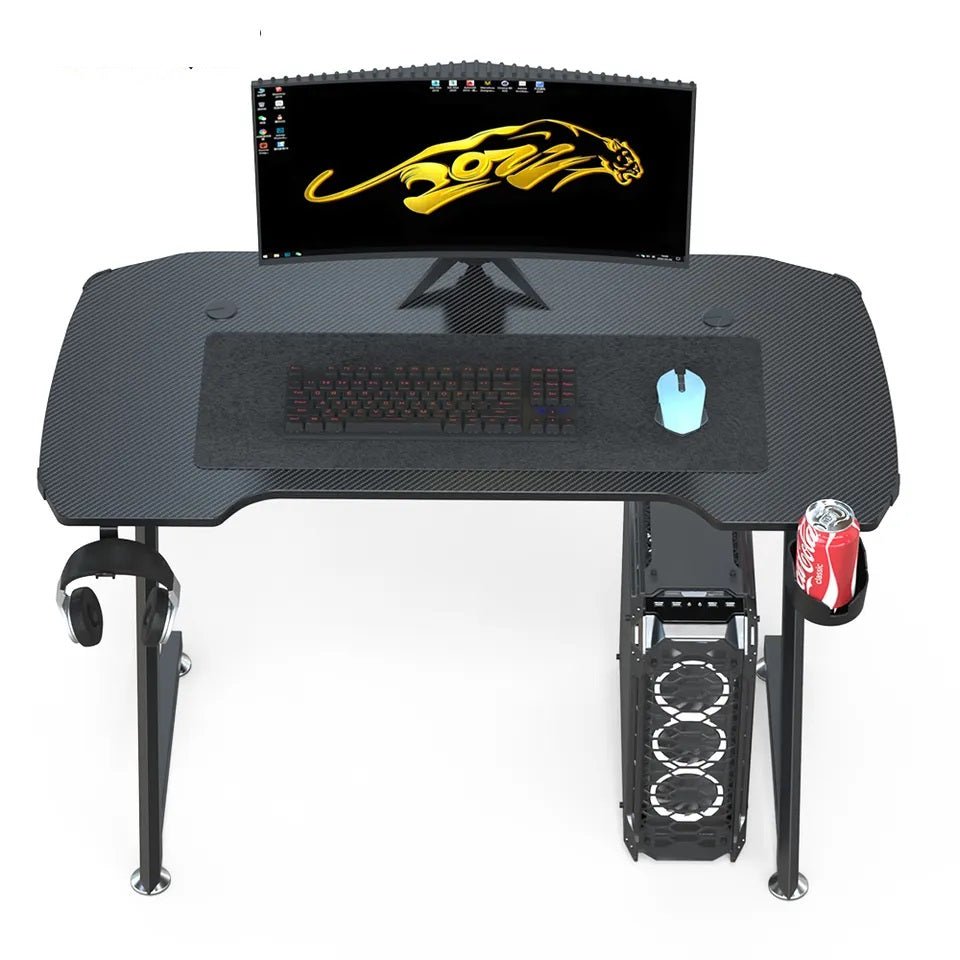 140cm Computer Table Z Shaped Gaming Desk With RGB Led Lights Gaming Tables