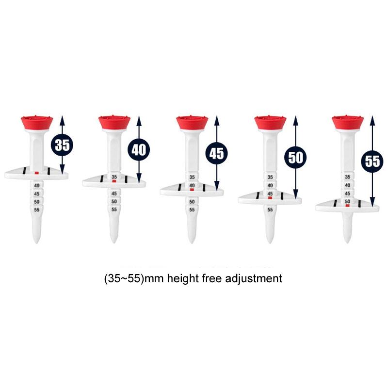 Adjustable Golf Tee Set - 4pcs / Box - 77mm Length - Aiming Assist