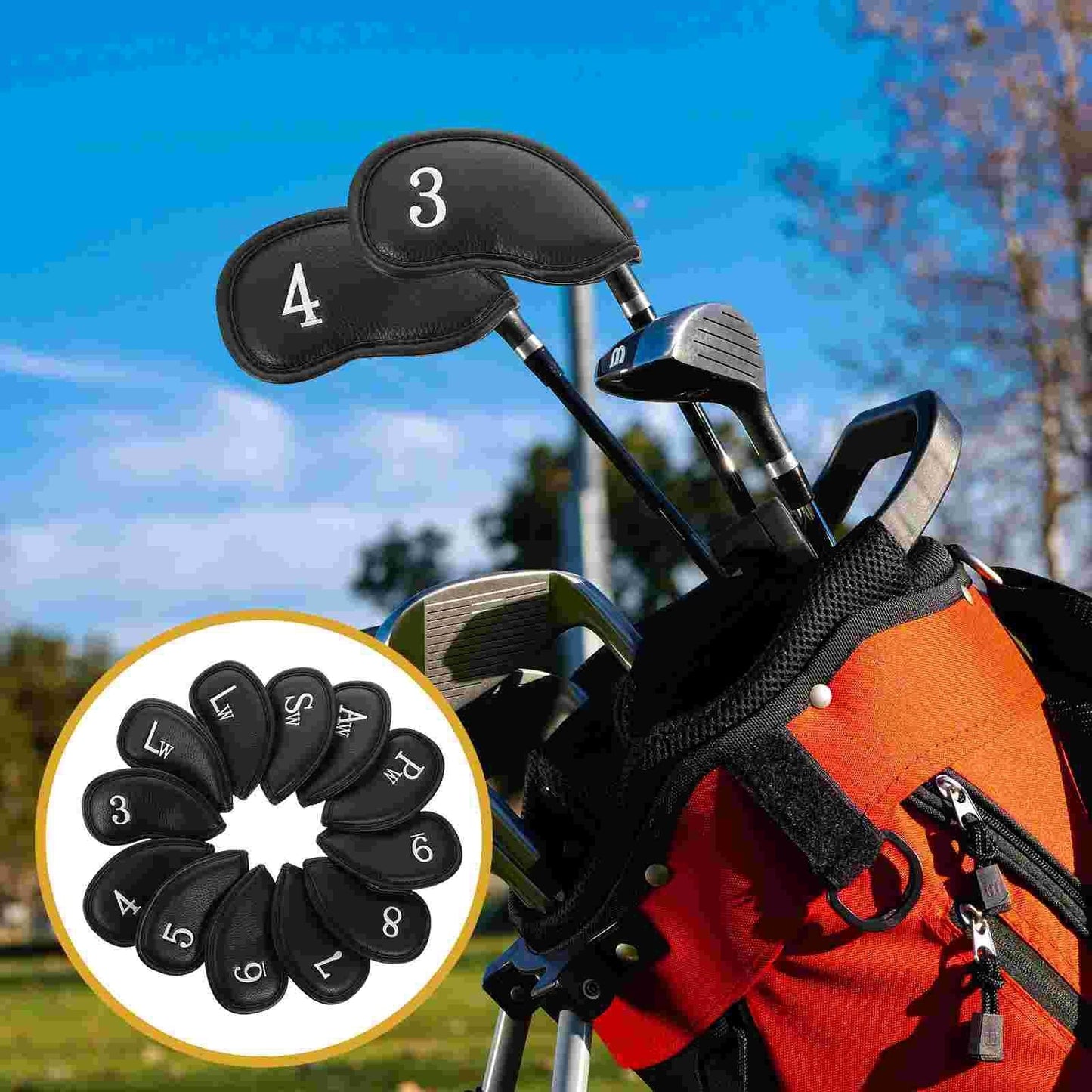 Versatile Golf Hat Cover with 12-in-1 Functionality - Black Litchi Texture