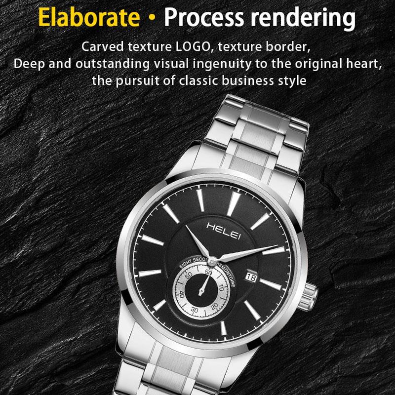 Waterproof Men Quartz Watch with Night Light - H9009b-g - Rose Gold White