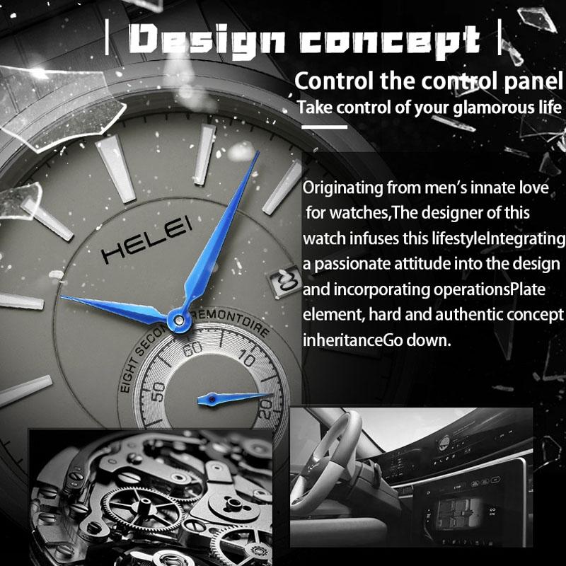 Waterproof Men Quartz Watch with Night Light - H9009b-g - Rose Gold White