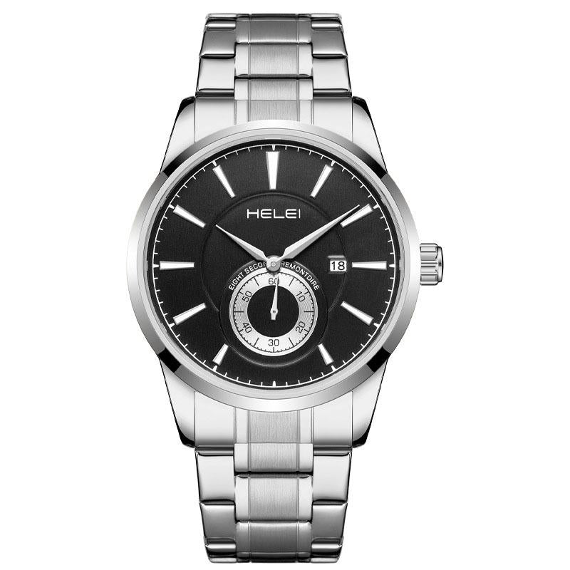 Waterproof Men Quartz Watch with Night Light - H9009b-g - Rose Gold White