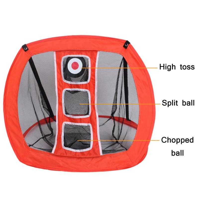 Foldable Square Golf Net for Indoor Practice - Orange