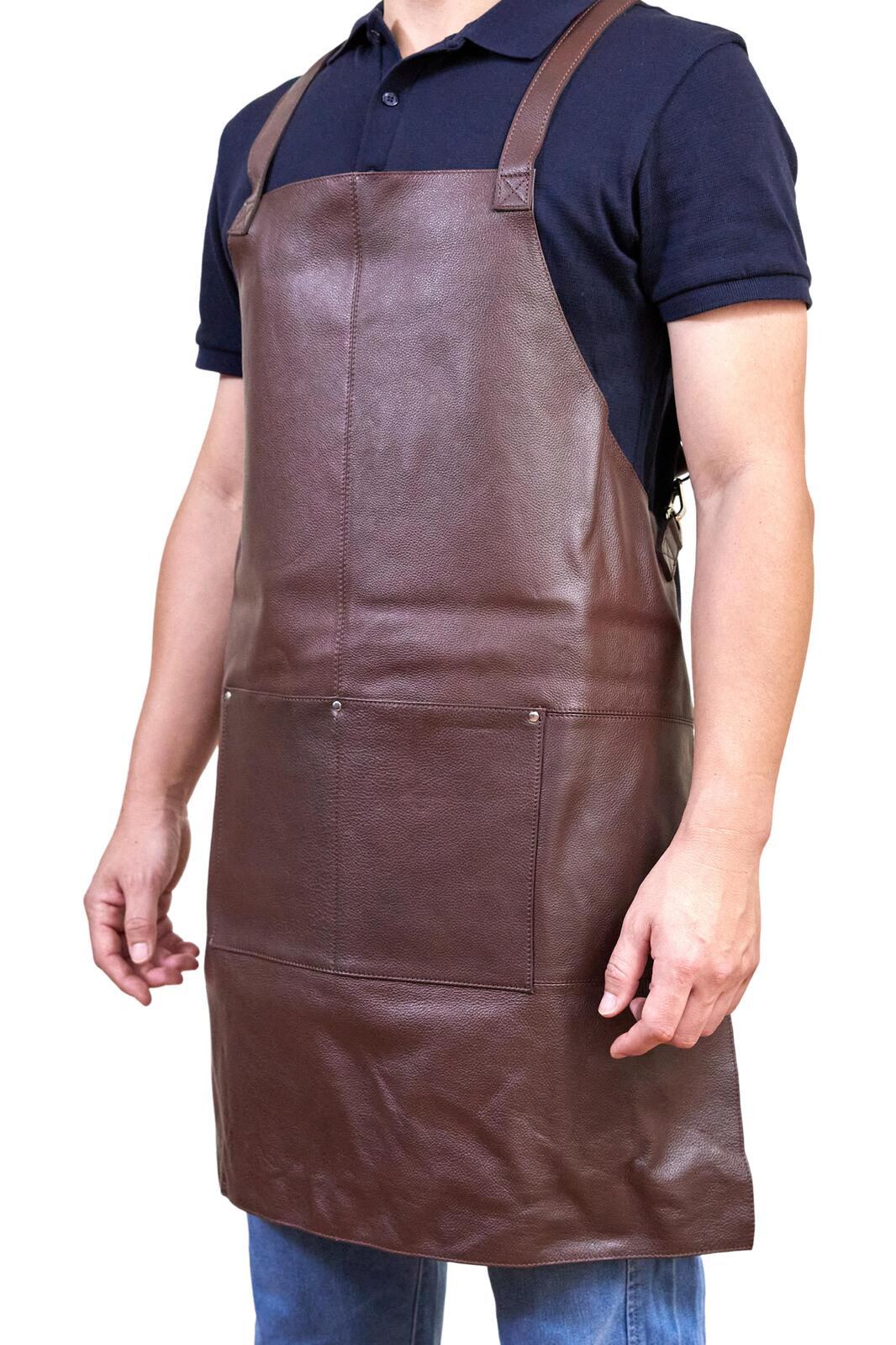 Pierre Cardin Professional Leather Apron - Brown