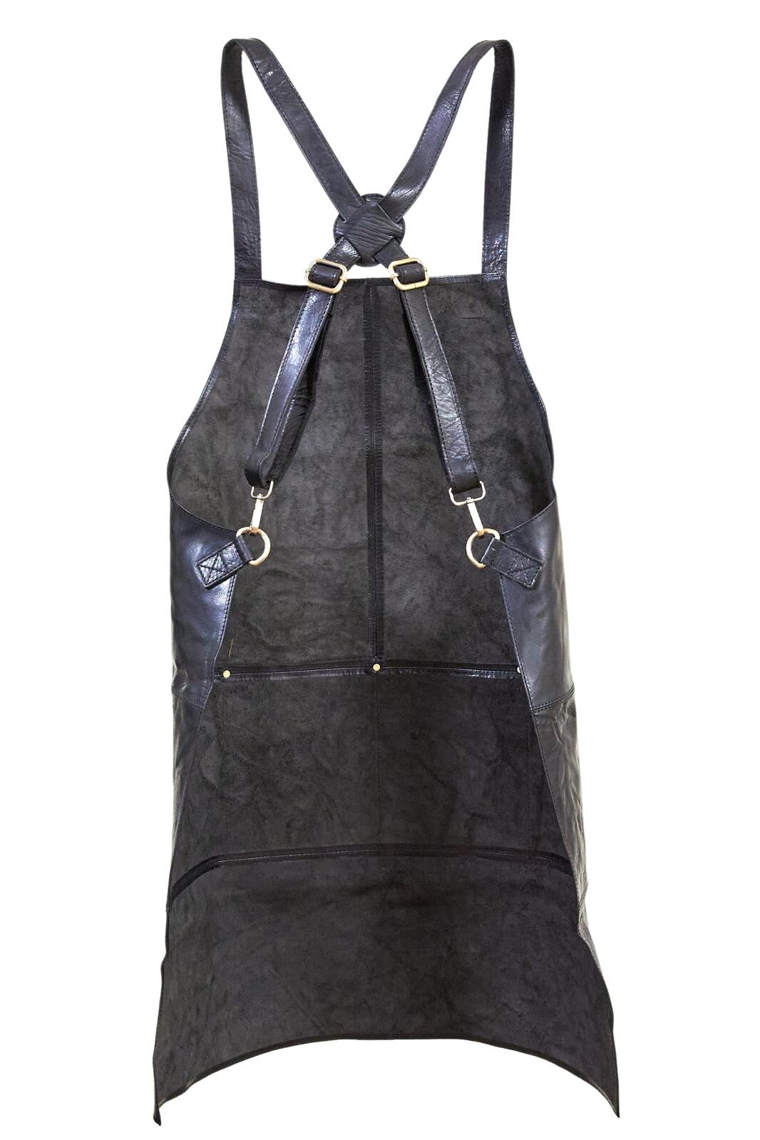 Pierre Cardin Professional Leather Apron - Black