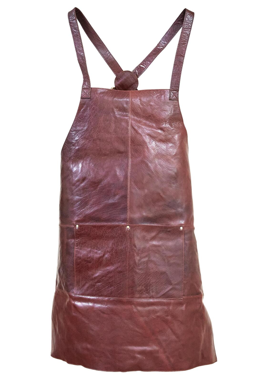 Pierre Cardin Professional Leather Apron - Chestnut