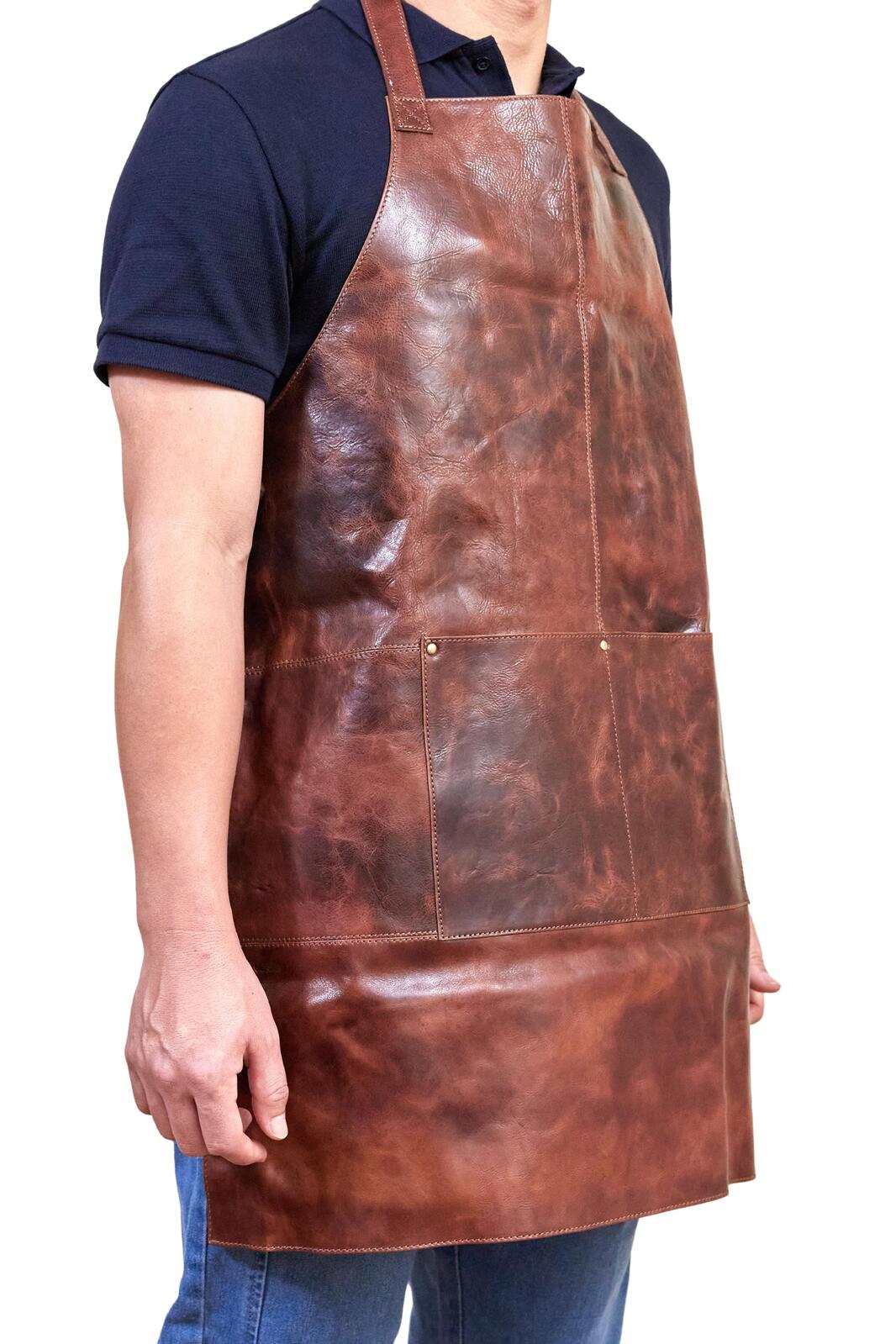 Pierre Cardin Professional Leather Apron - Cognac