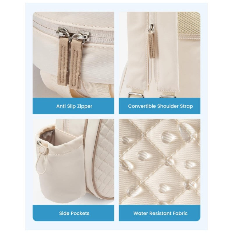 Black Lightweight Waterproof Tennis Racket Backpack - Multifunction Sling and Backpack