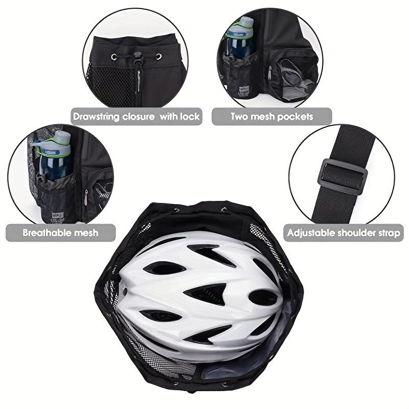 Grey Mesh Drawstring Swim Backpack with Wet Bag - Durable Beach Gym Bag for Wet Gear