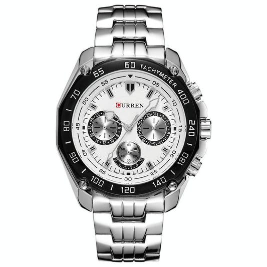 Waterproof Quartz Watch for Men - Casual Business Style - White Shell White