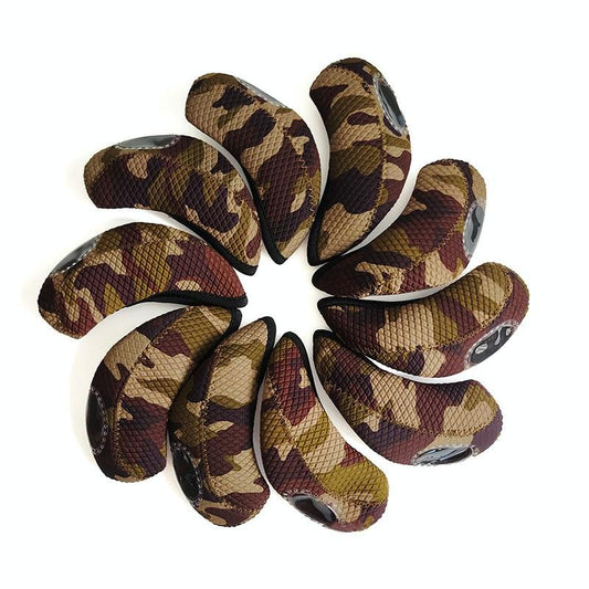 10-piece Neoprene Golf Club Headgear Set - Waterproof & Wear-resistant - Camouflage