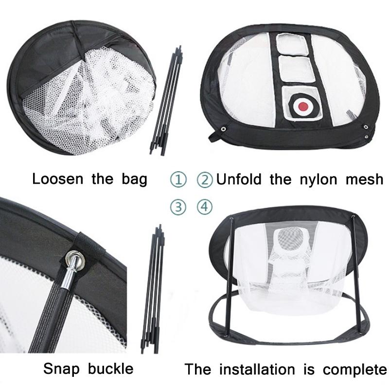 Foldable Square Golf Net for Indoor Practice - Orange