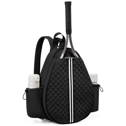 Black Lightweight Waterproof Tennis Racket Backpack - Multifunction Sling and Backpack